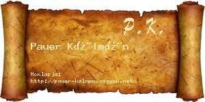 Pauer Kálmán névjegykártya
