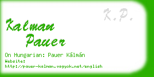 kalman pauer business card