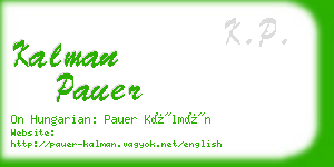 kalman pauer business card